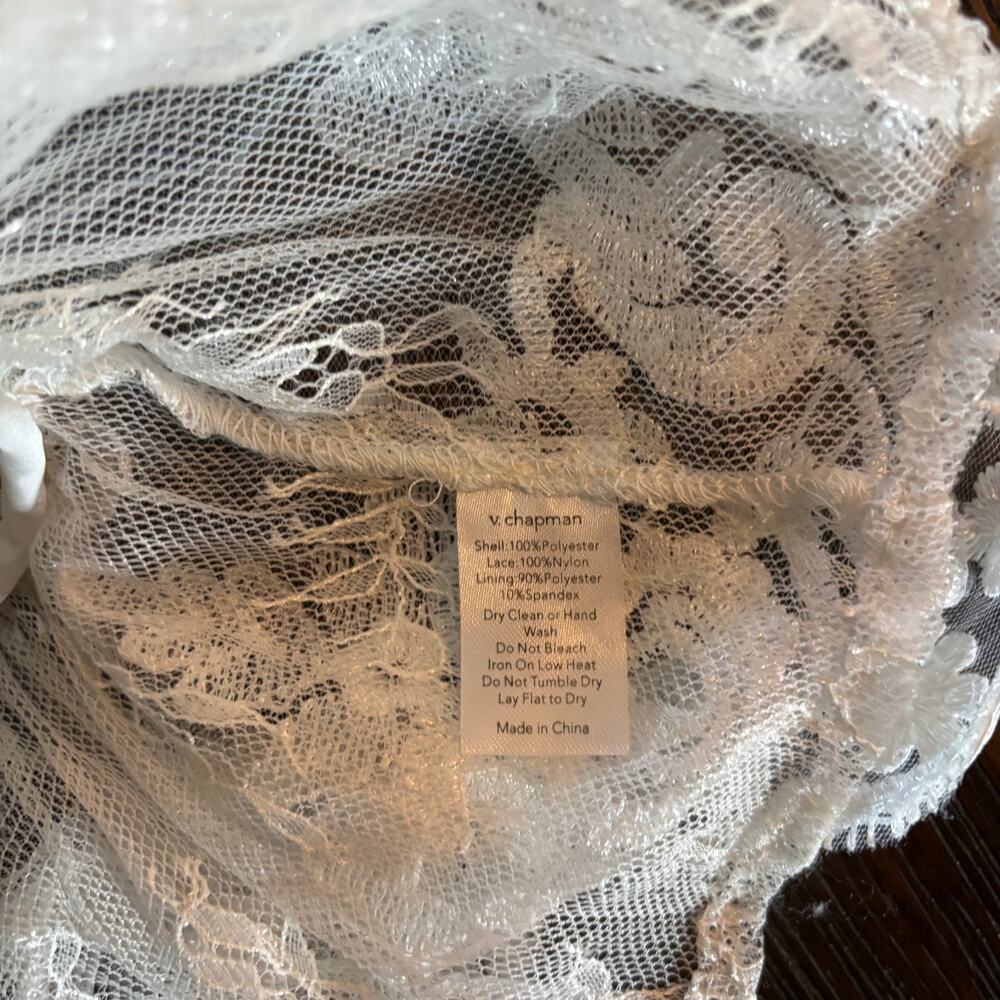 V. CHAPMAN x REVOLVE | Iris Lace Corset Top Ivory Size 0 Boned Peplum - Picture 7 of 8
